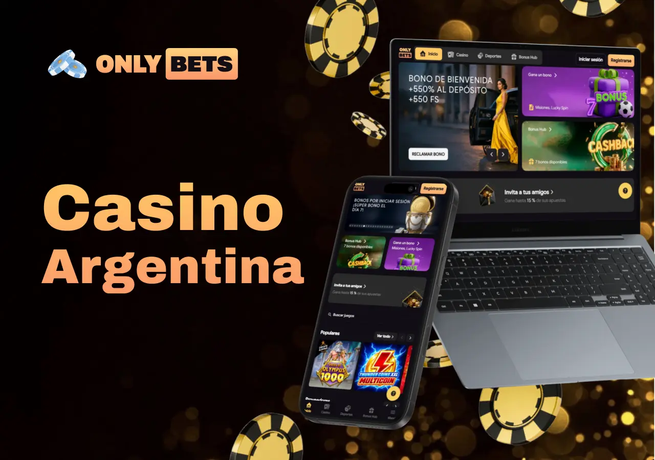 Sitio oficial de OnlyBets disponible en computadora portátil y teléfono móvil.